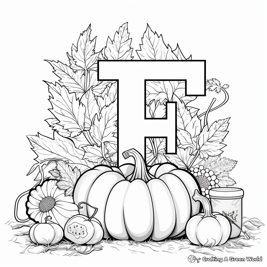 F is for fall coloring pages