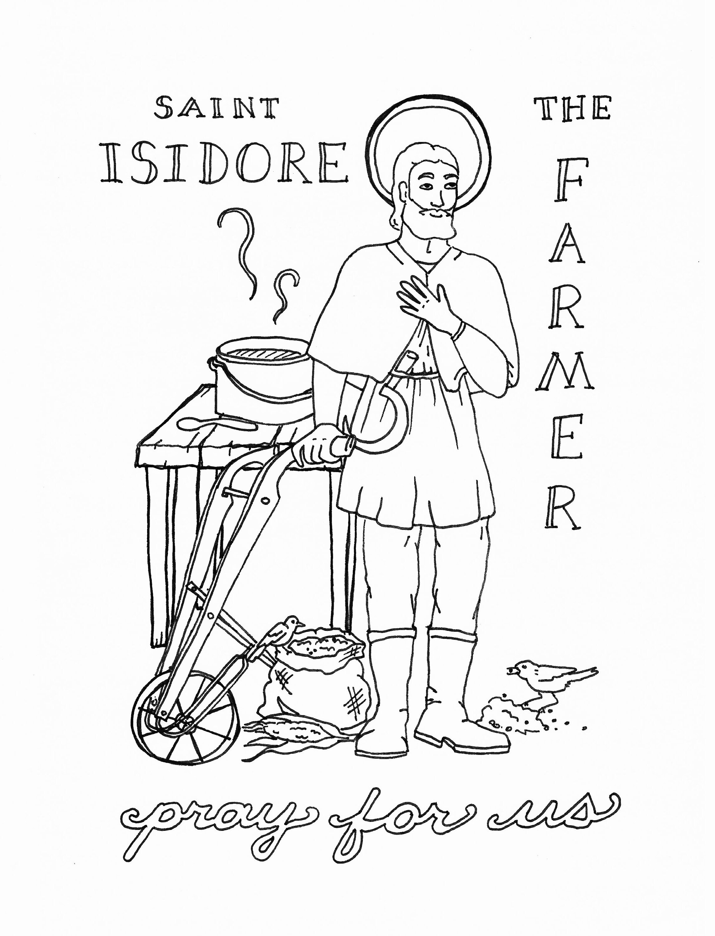 Saint isidore the farmer coloring page download now