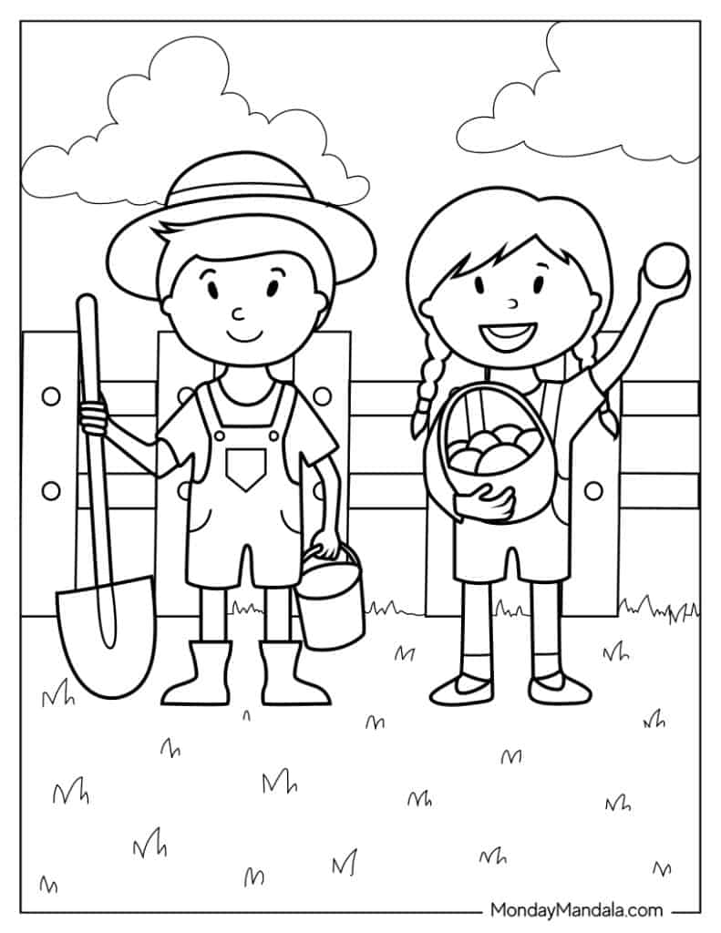 Farm coloring pages free pdf printables