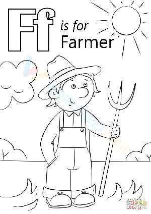 Letter f is for farmer worksheet