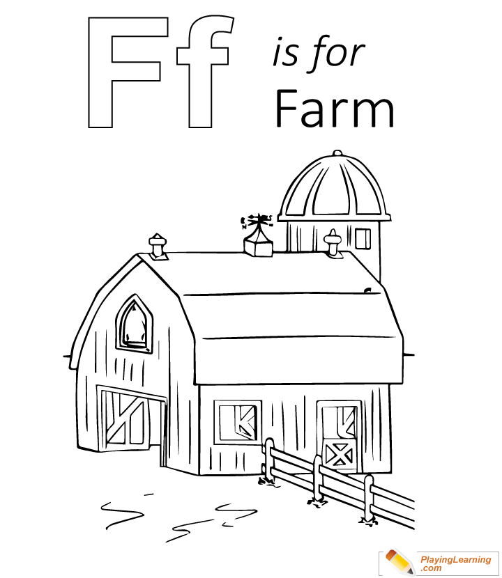 F is for farm coloring page free f is for farm coloring page