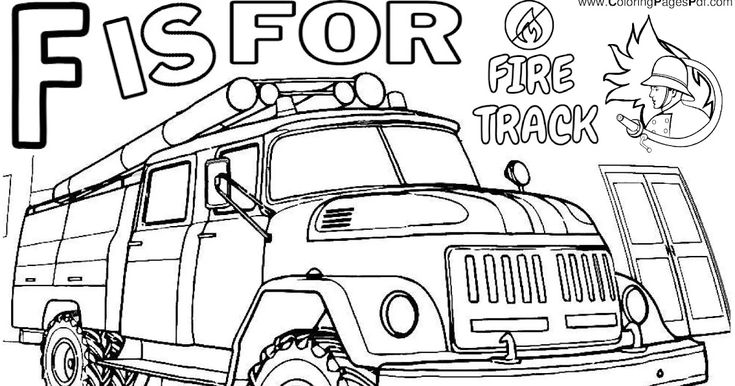 F is for fire truck coloring page truck coloring pages fire trucks coloring pages