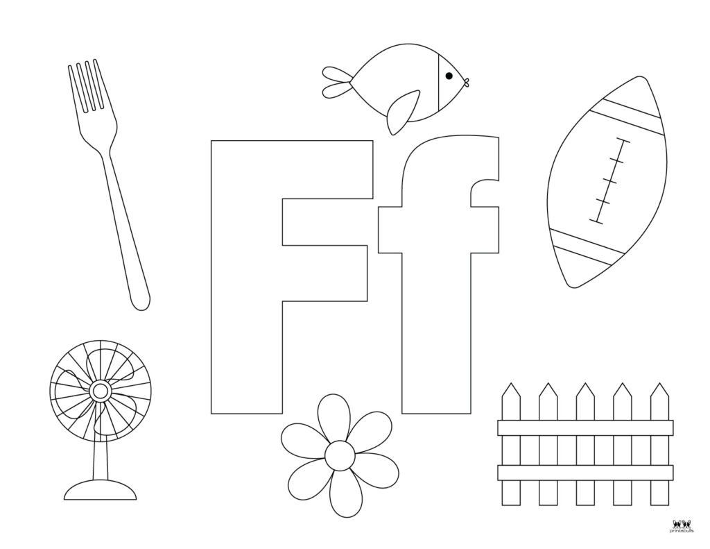 Letter f coloring pages