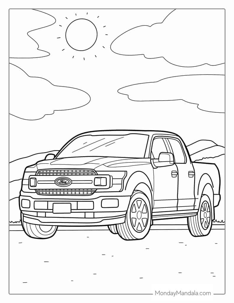 Car coloring pages free pdf printables