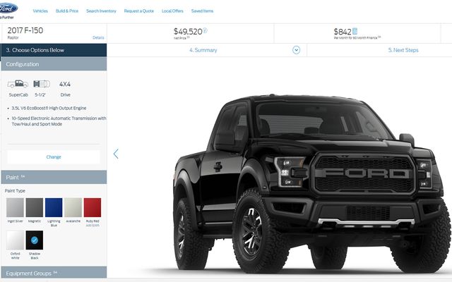 You can now build and price a ford f