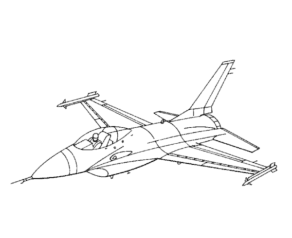 Fighter aircraft drawings amd coloring sheets