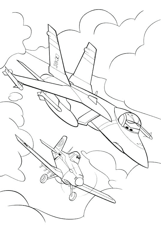 Planes coloring pages printable for free download