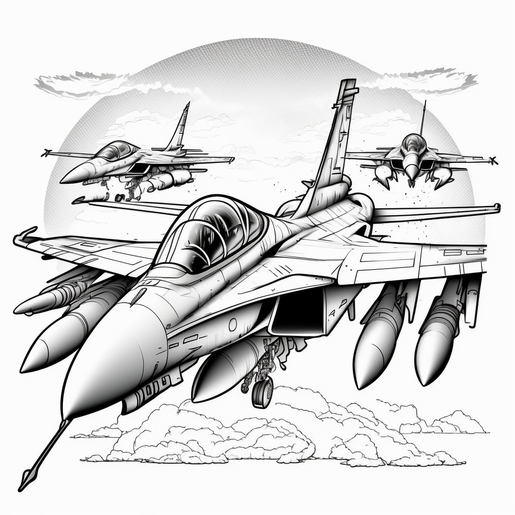 Coloring pages for kids fighter jets