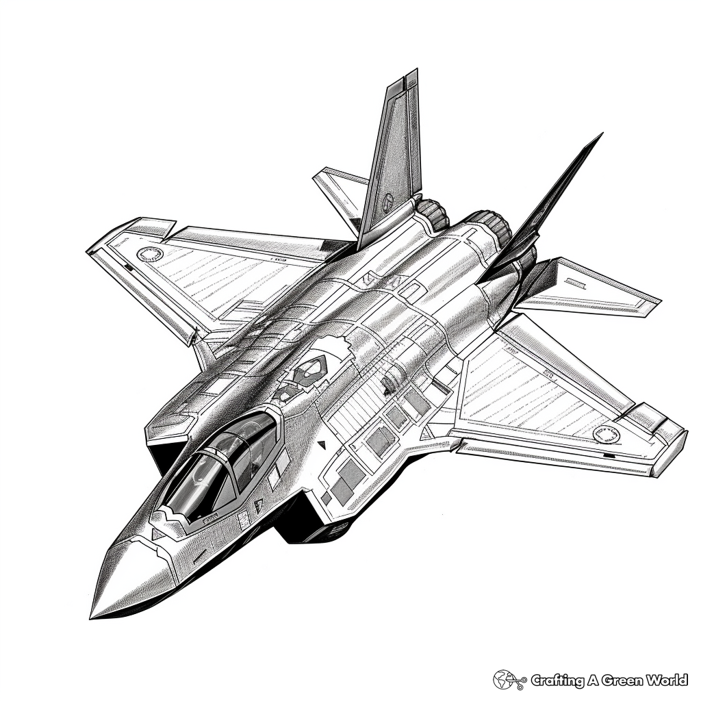 Realistic fighter jet coloring pages