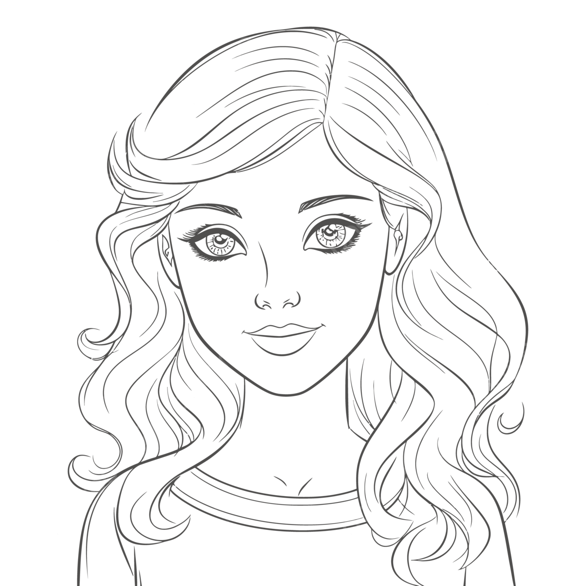 Beautiful girl face coloring pages outline sketch drawing vector wing drawing girl drawing face drawing png and vector with transparent background for free download