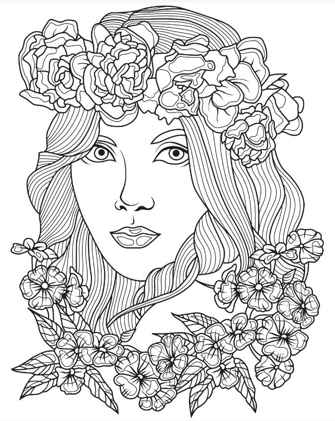 Beautiful faces coloring page colorish app free coloring app for adults by gâ desenhos para colorir flores desenhos para colorir adultos flores para colorir