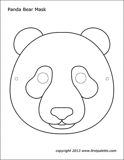 Panda mask free printable templates coloring pages firstpalette mascara de animales pãginas para colorear plantilla de mãscara