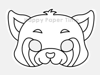 Red panda mask printable paper template