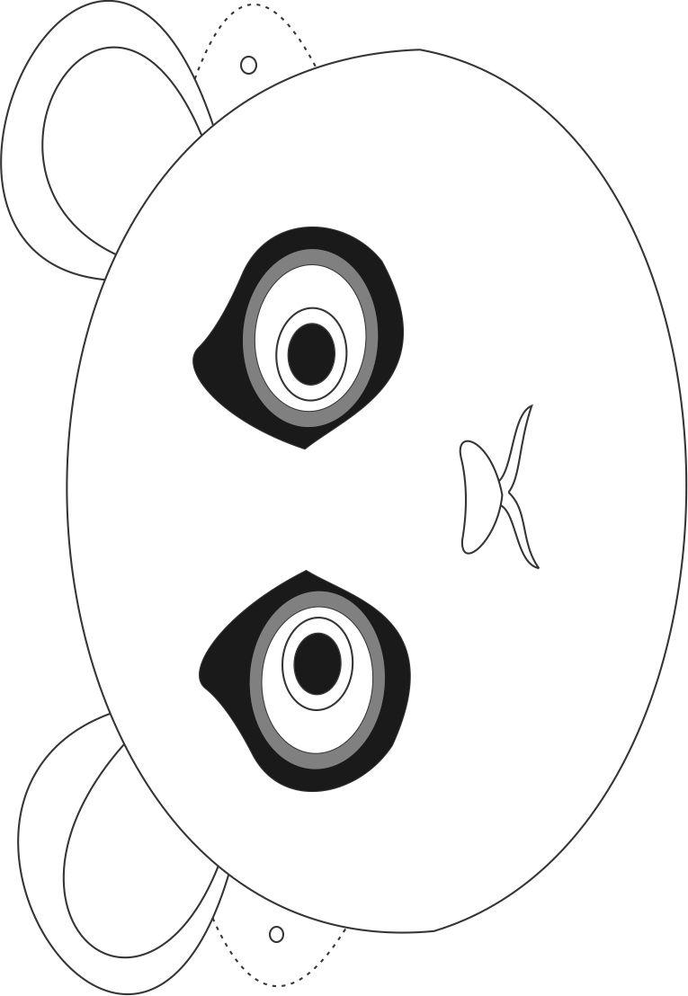 Panda mask printable coloring page for kids