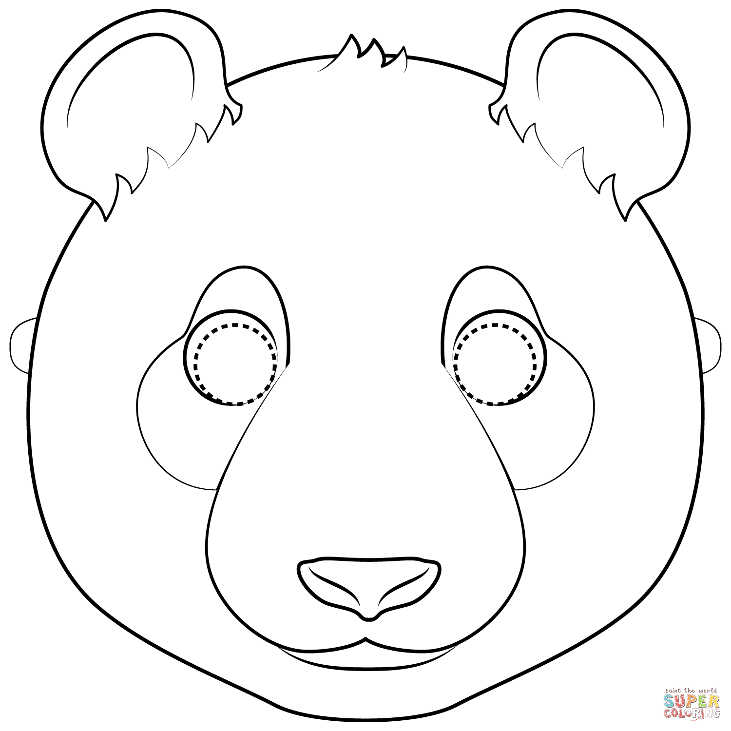 Panda mask coloring page free printable coloring pages