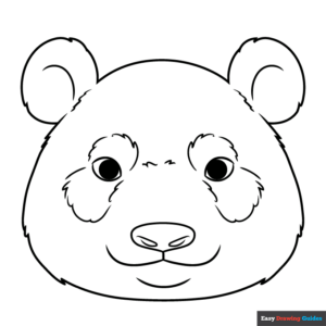 Panda face coloring page easy drawing guides