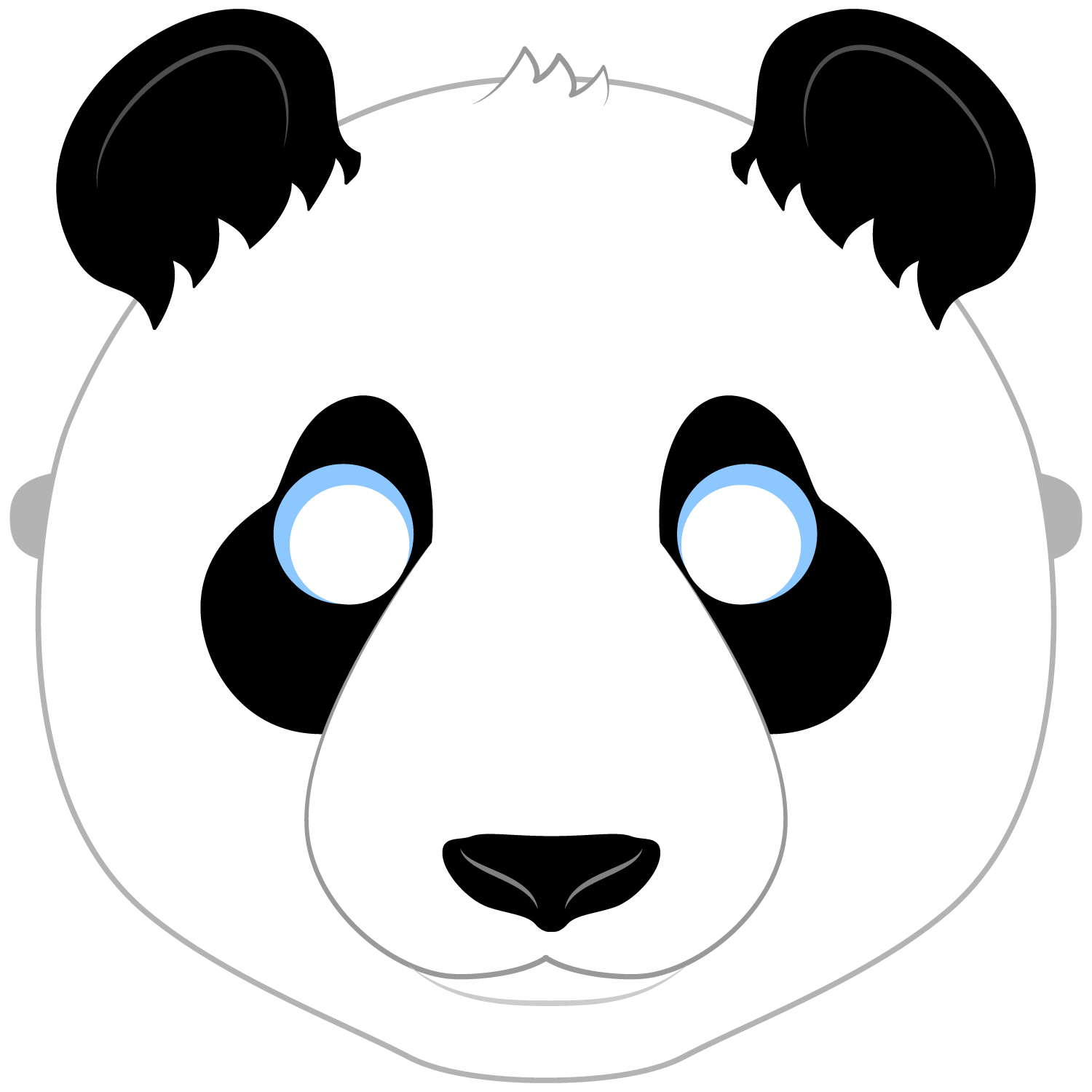 Panda mask template free printable papercraft templates