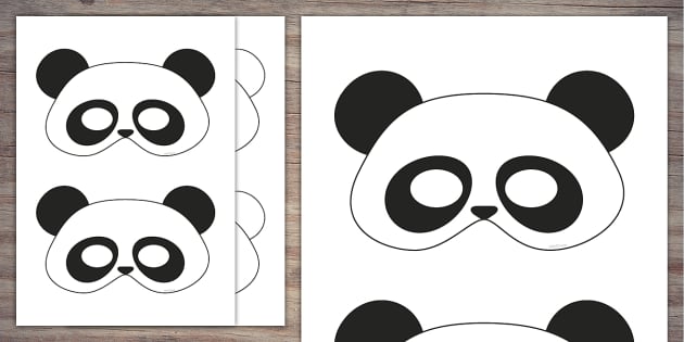 Panda mask template party teacher made