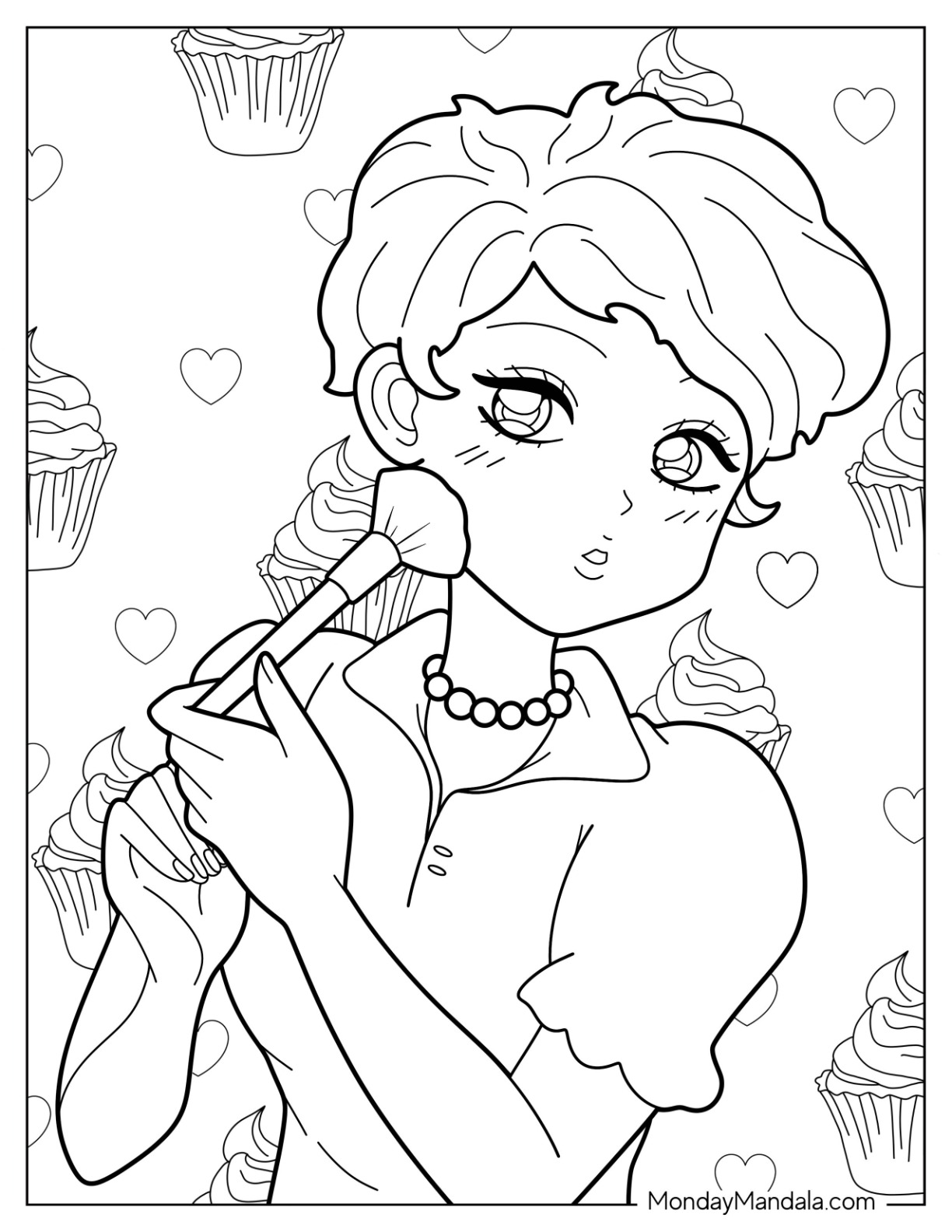 Makeup coloring pages free pdf printables