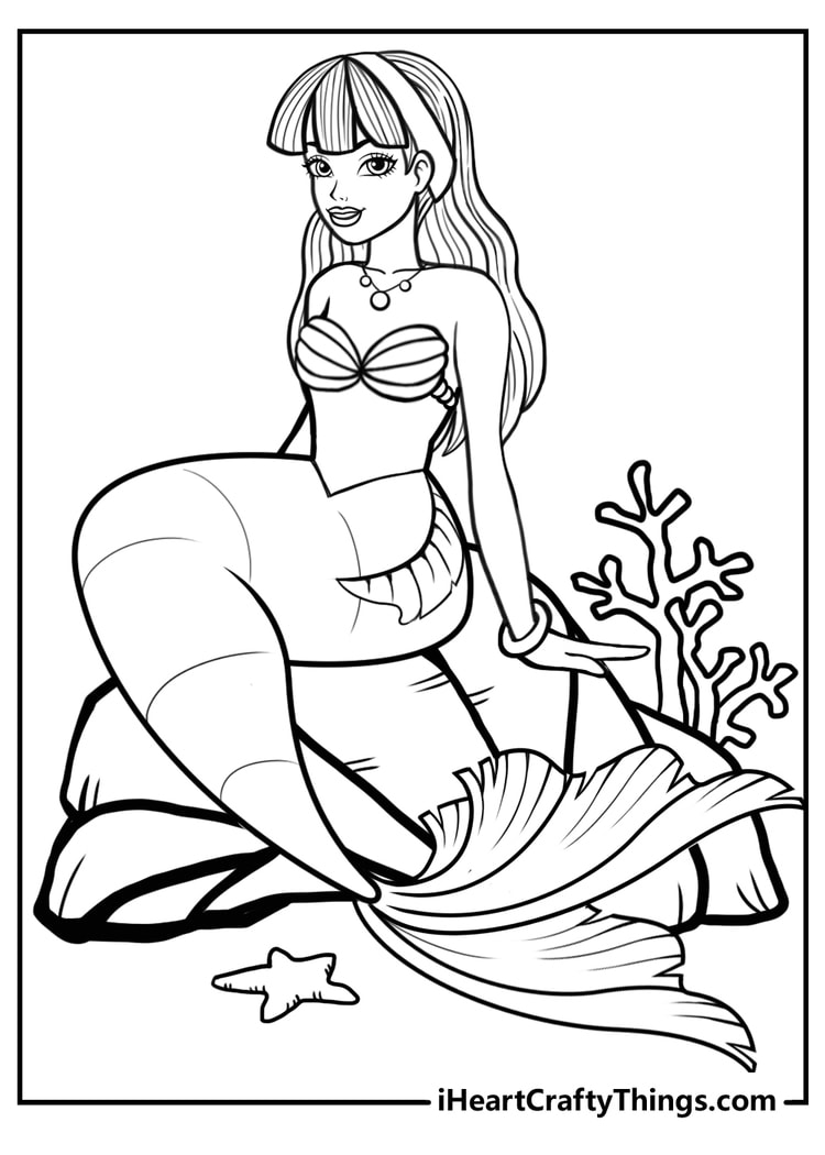 Mermaid coloring pages free printables