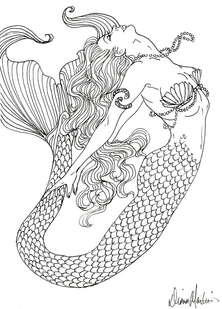 Realistic mermaid coloring page printables mermaid coloring book mermaid coloring pages detailed coloring pages