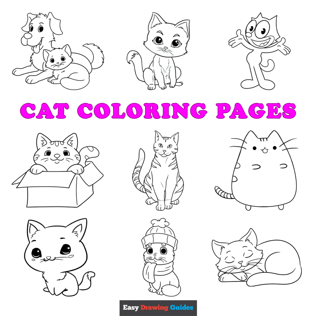 Free printable cat coloring pages for kids