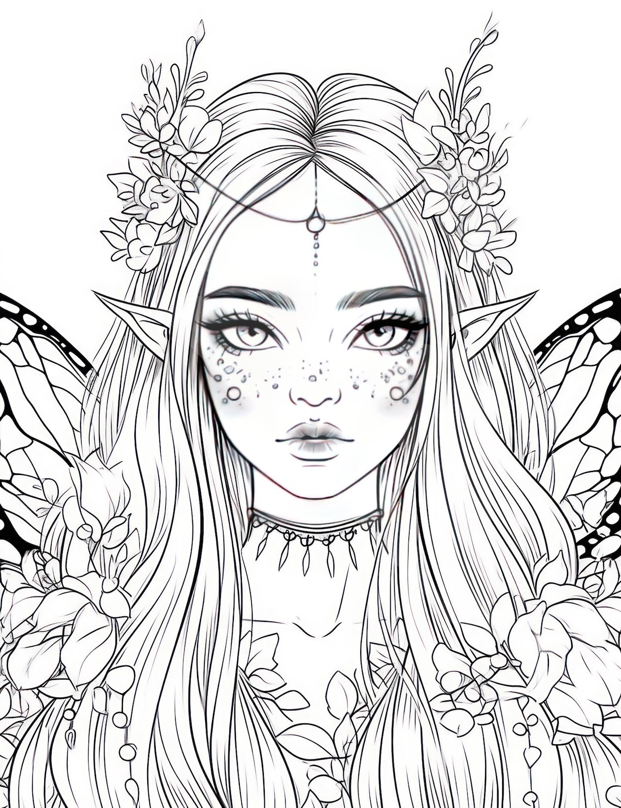 Fascinating fairy coloring pages for adults