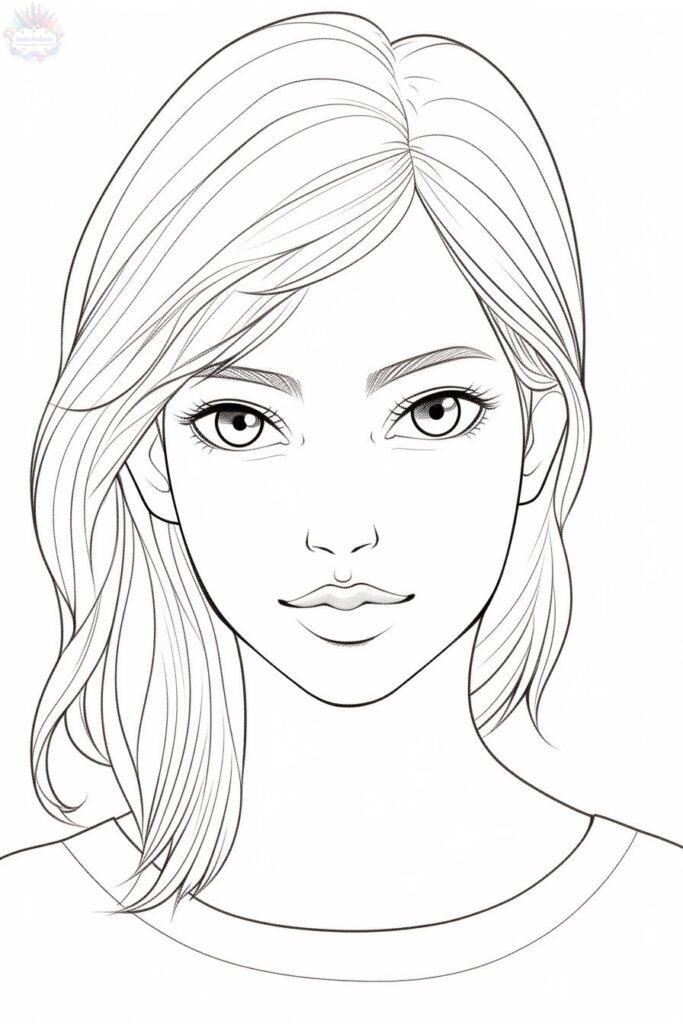 Faces coloring pages