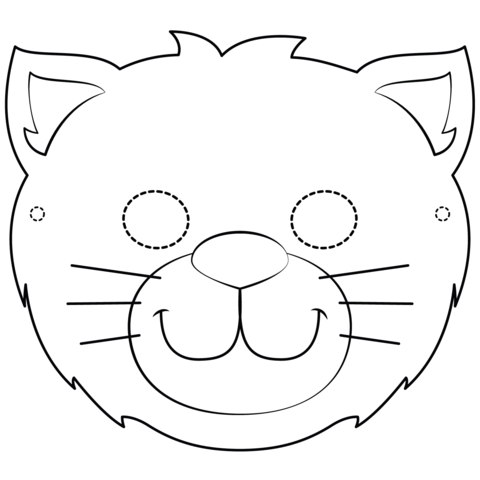 Cat mask coloring page free printable coloring pages