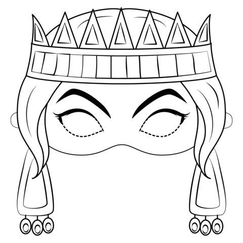 Queen mask coloring page free printable coloring pages