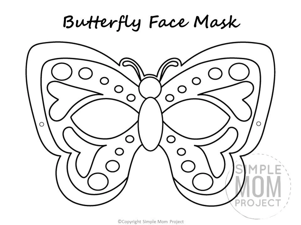 Free printable butterfly mask template coloring page â simple mom project