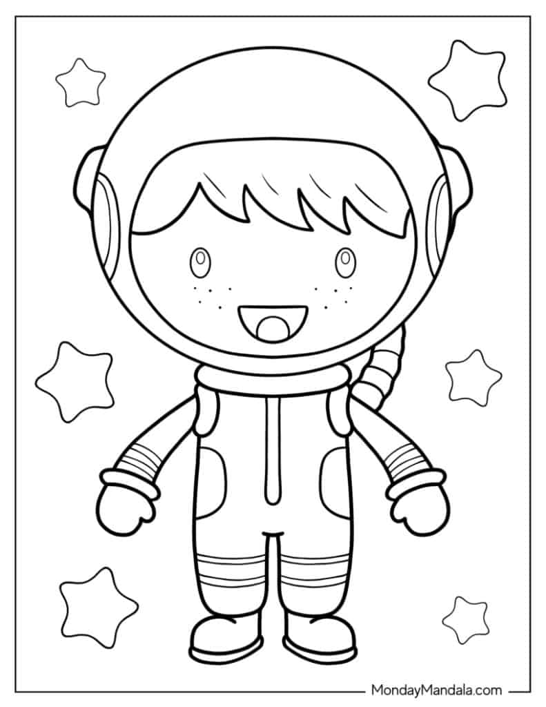 Astronaut coloring pages free pdf printables