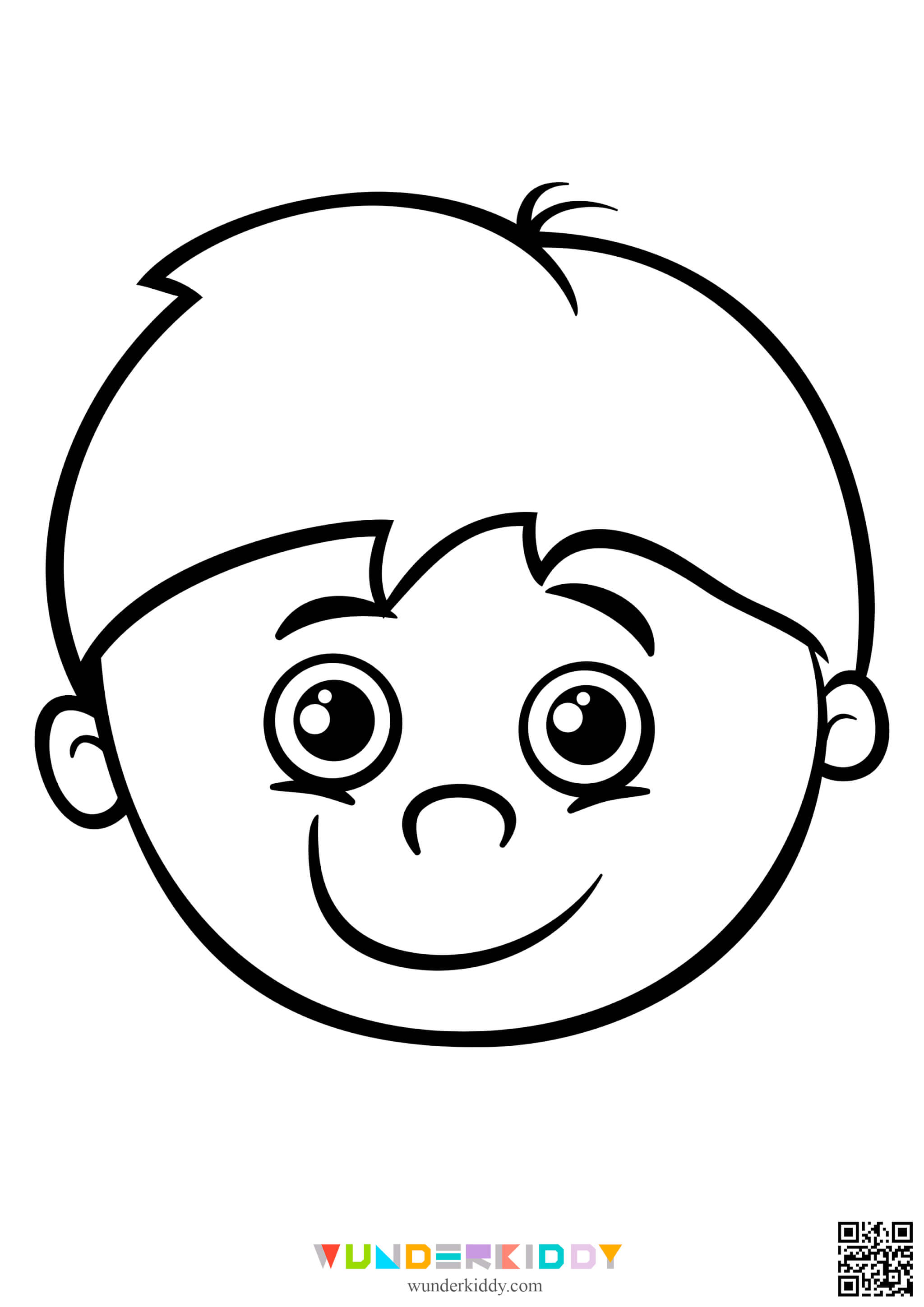 Printable simple coloring pages of faces for toddlers