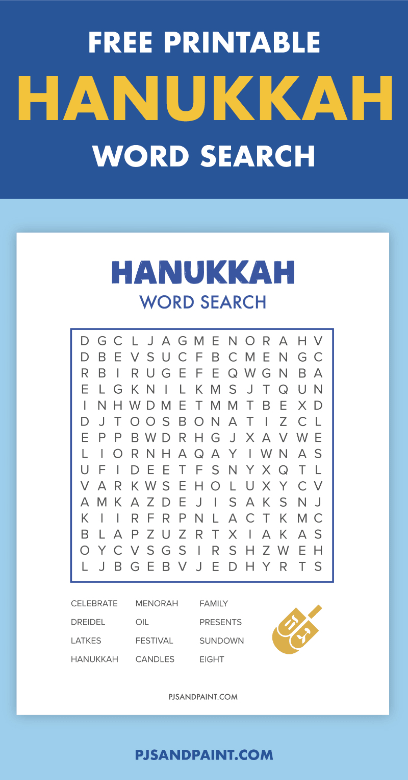 Free printable hanukkah word search