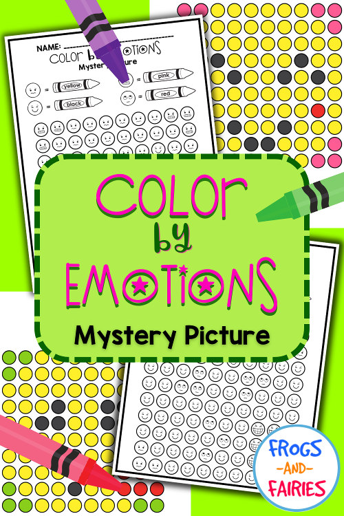 Color by emotions mystery pictures â frogs and fairies