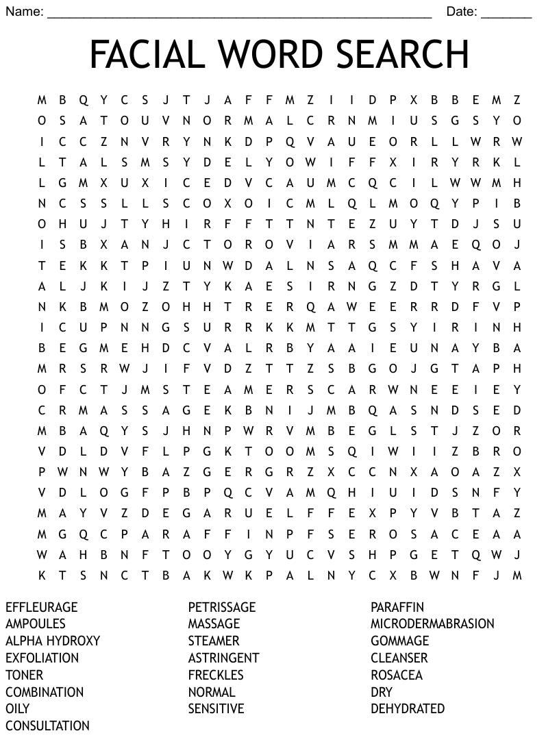 Facial word search