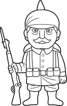 Cartoon german soldier during world war one royalty free svg cliparts vectors and stock illustration image