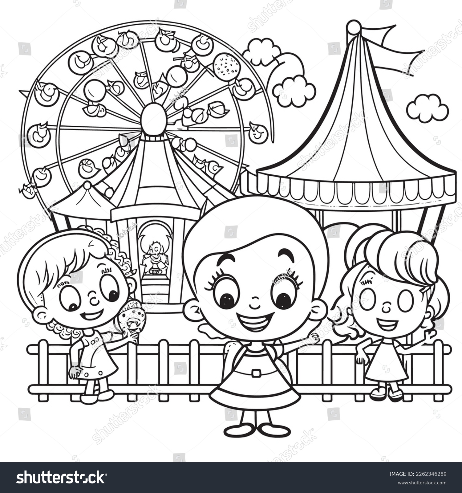 Fair coloring page stock photos