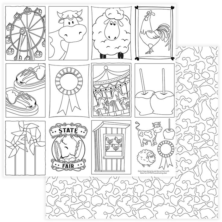 Photo play paper state fair color me sheet paper state fair color me i card