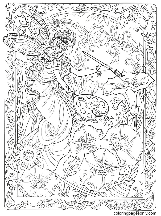 Fairy coloring pages printable for free download