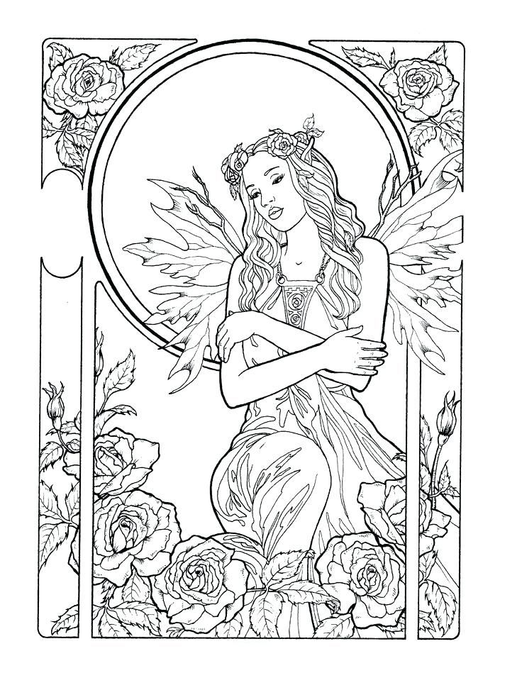 Fairy coloring pages for adults