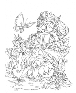 Fairies adult coloring pages