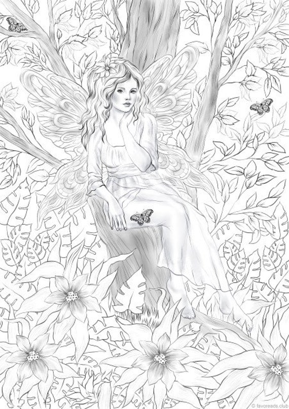 Fairy printable adult coloring page from favoreads coloring book pages for adults and kids coloring sheets coloring designs