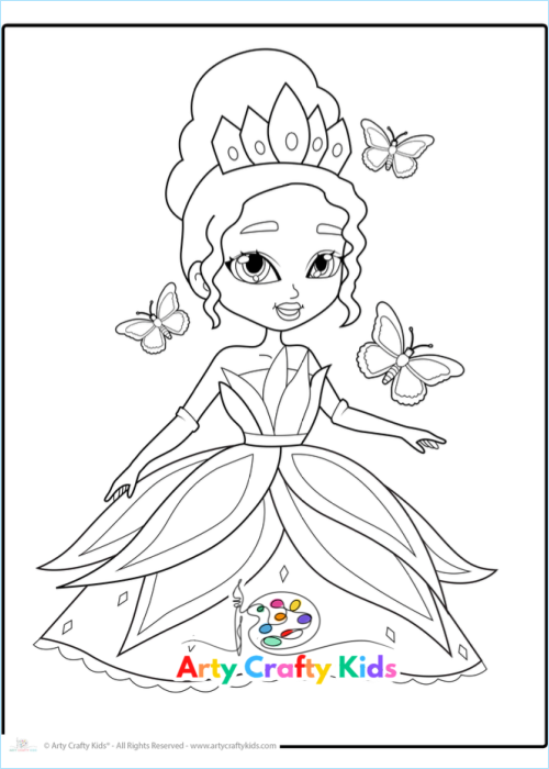 Fairy tale princess coloring pages