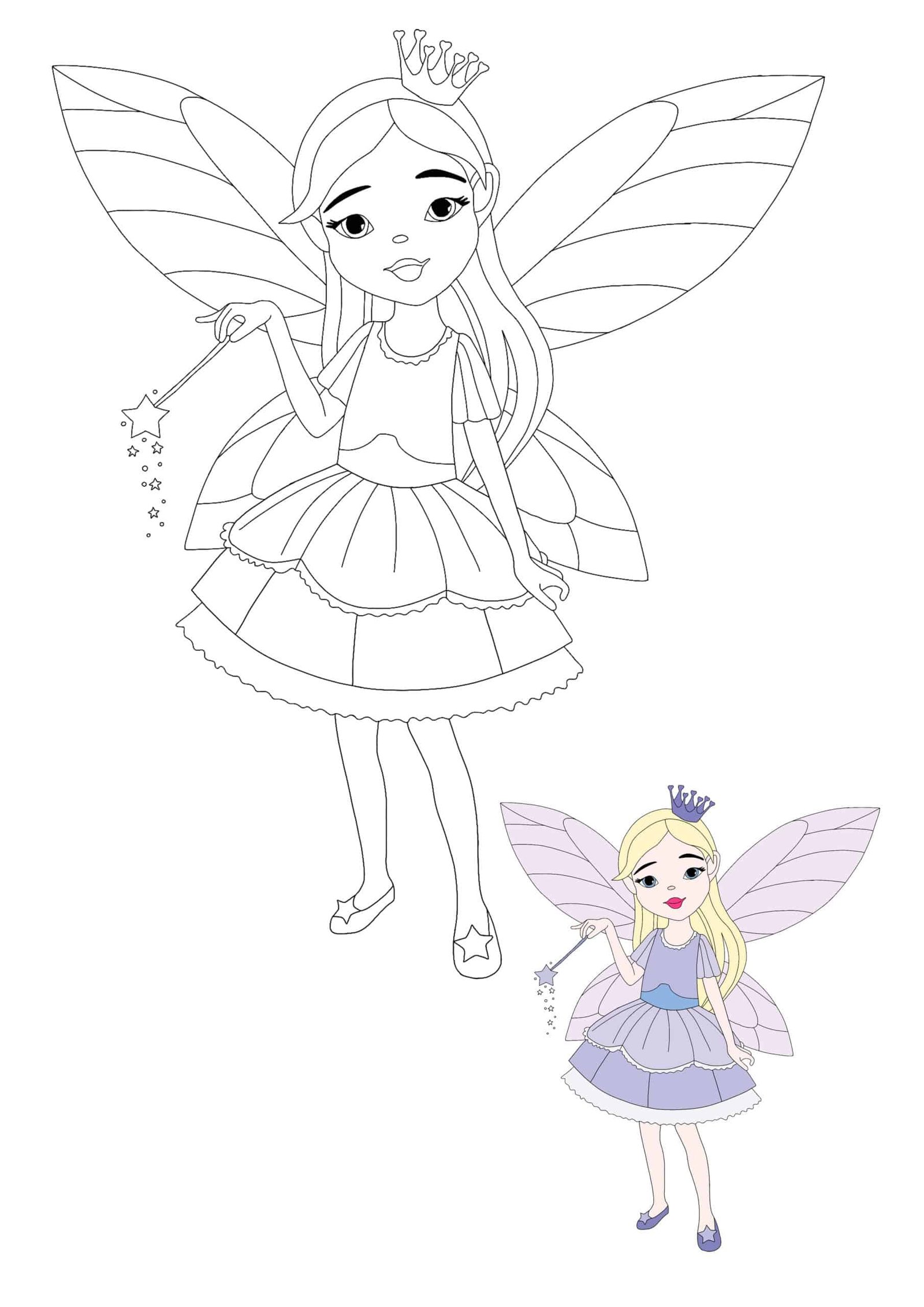 Fairy princess coloring pages