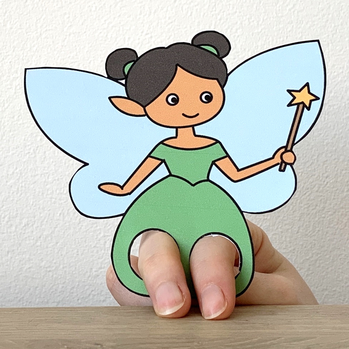 Fairy finger puppet printable fairytale coloring paper craft activity play made by teachers