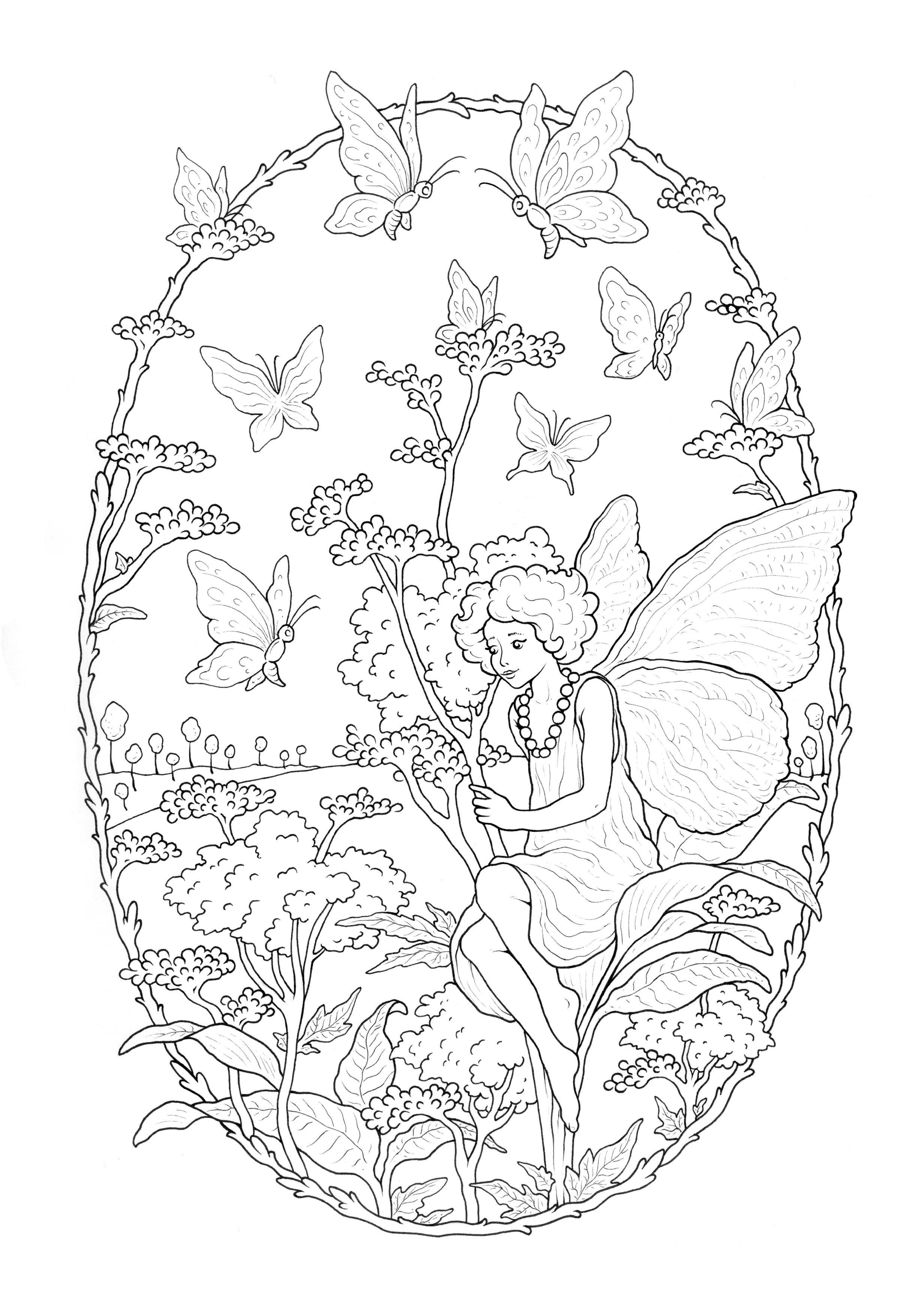 Fairy coloring pages for children