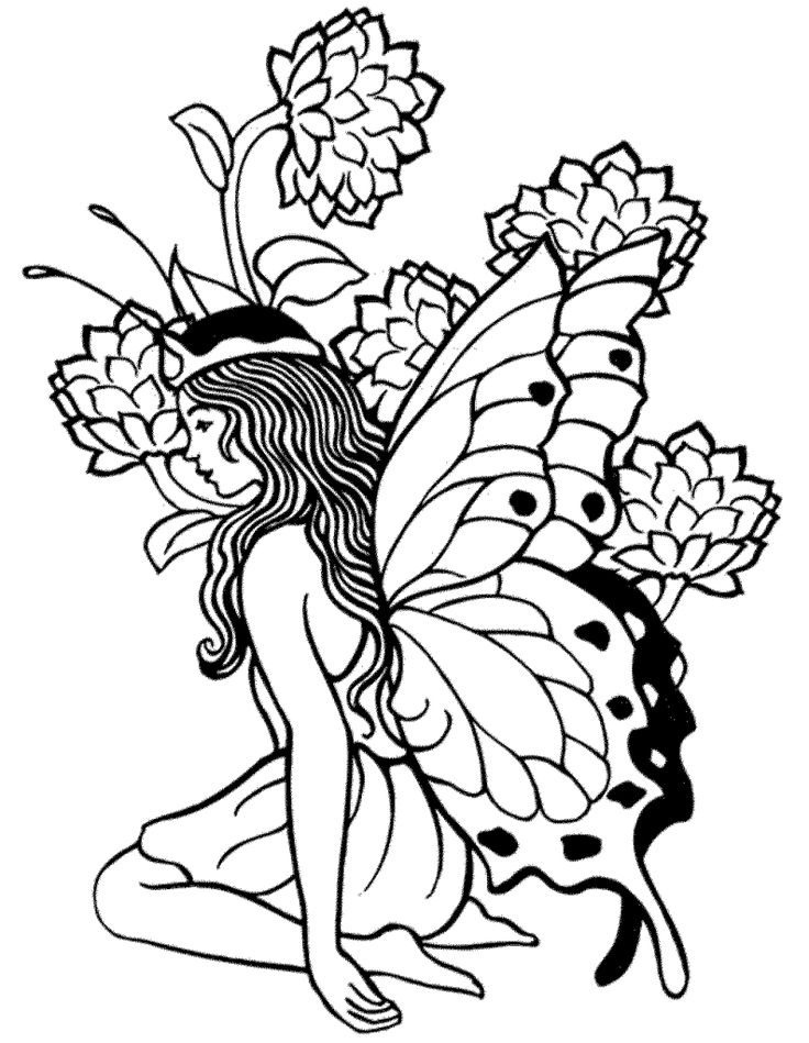 Fairy coloring pages for adults