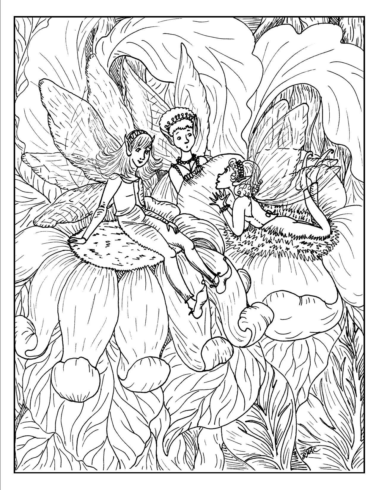 Fairy coloring pages for adults