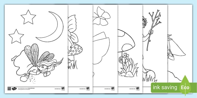 Fairy colouring pages for kids colouring sheets